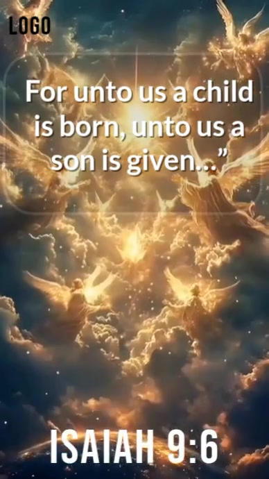 Maximalist Unto Us A Child Is Born | Christmas Nativity Video (isaiah 9:6) Digital Display (9:16) template